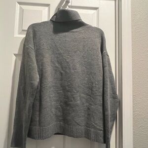 Gray Turtleneck Sweater for Women and skirt